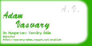 adam vasvary business card